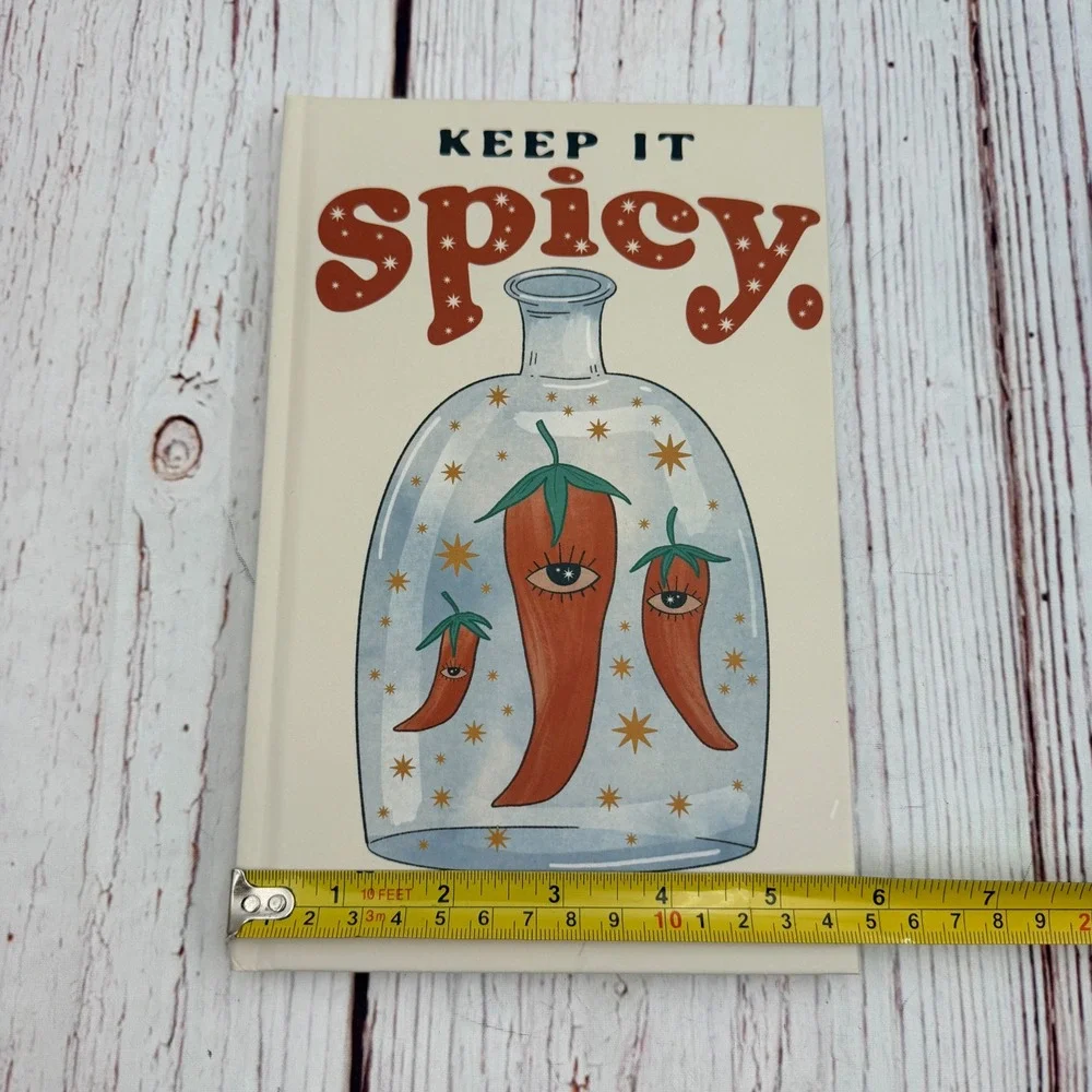 Ark Made Keep It Spicy Hardcover Journal Lined Pages Retro Chili Pepper Art